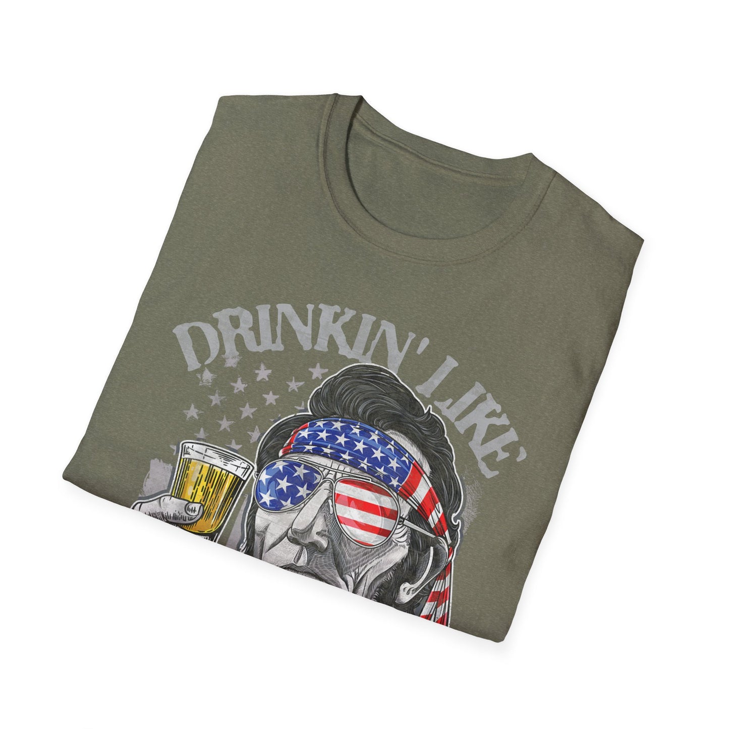 Drinkin' Like Lincoln Beer Drinking 4th of July President T-shirt
