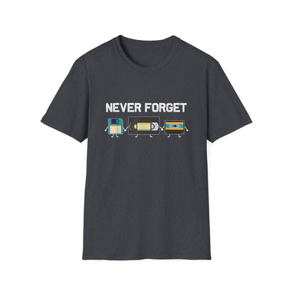 VHS Tape Cassette Floppy Disk – Never Forget Retro T-Shirt