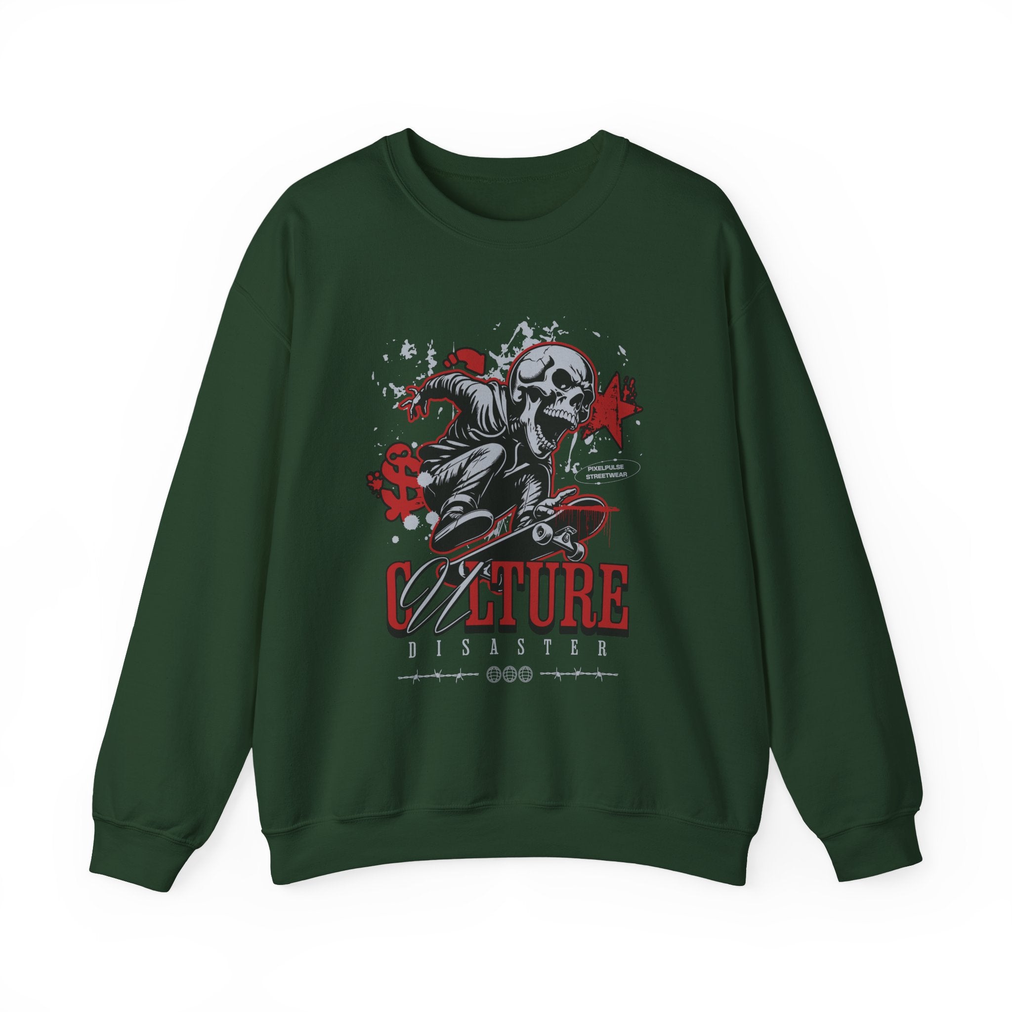 Funny Skull "Culture is a Disaster" Streetwear Sweatshirt