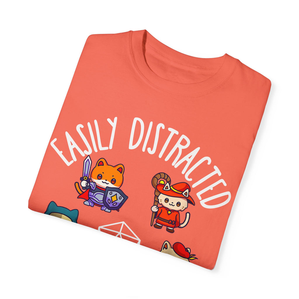 Easily Distracted by Cats and Side Quests T-shirt
