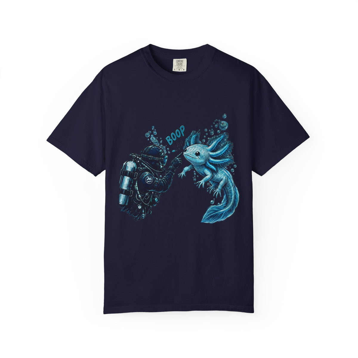 Axolotl Scuba Diving Shirt, Cute Amphibian Tee, Ocean Diver Gift, Scuba Diving Apparel, Water Animal Top | Comfort Colors® T-Shirt