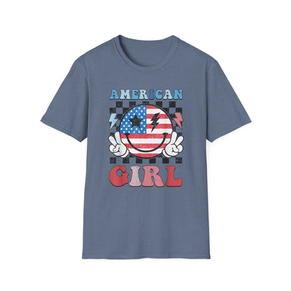 Vintage Peace Sign American Girl T-shirt