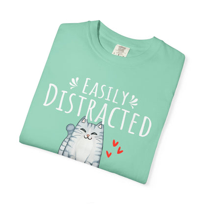 Easily Distracted by Books and Cats T-shirt