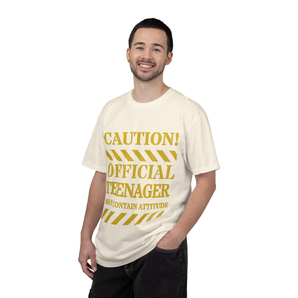 Caution! Official Teenager T-Shirt — 'May Contain Attitude' Youth Graphic Tee