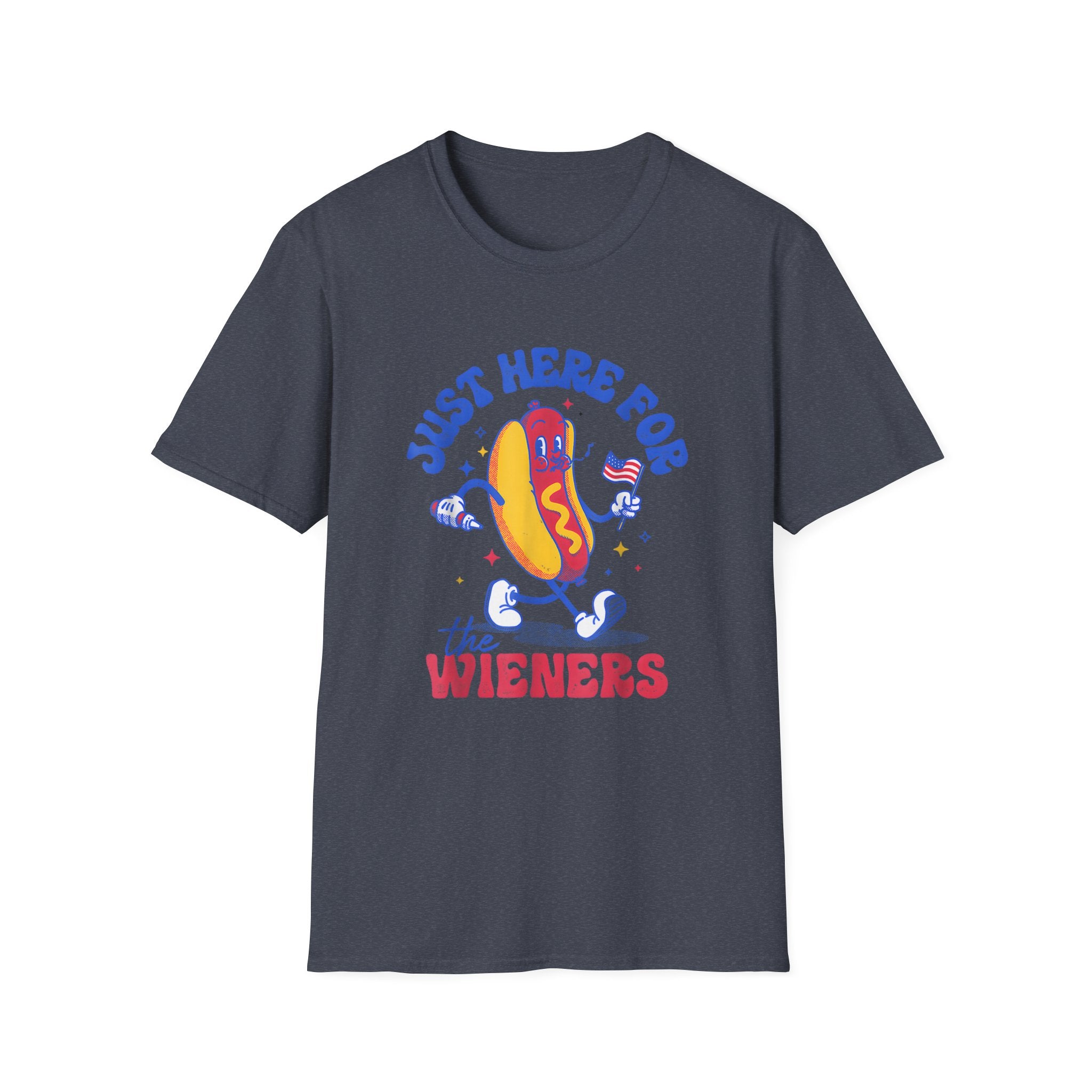 Hotdog 4th of July Just Here for the Weiners T-Shirt