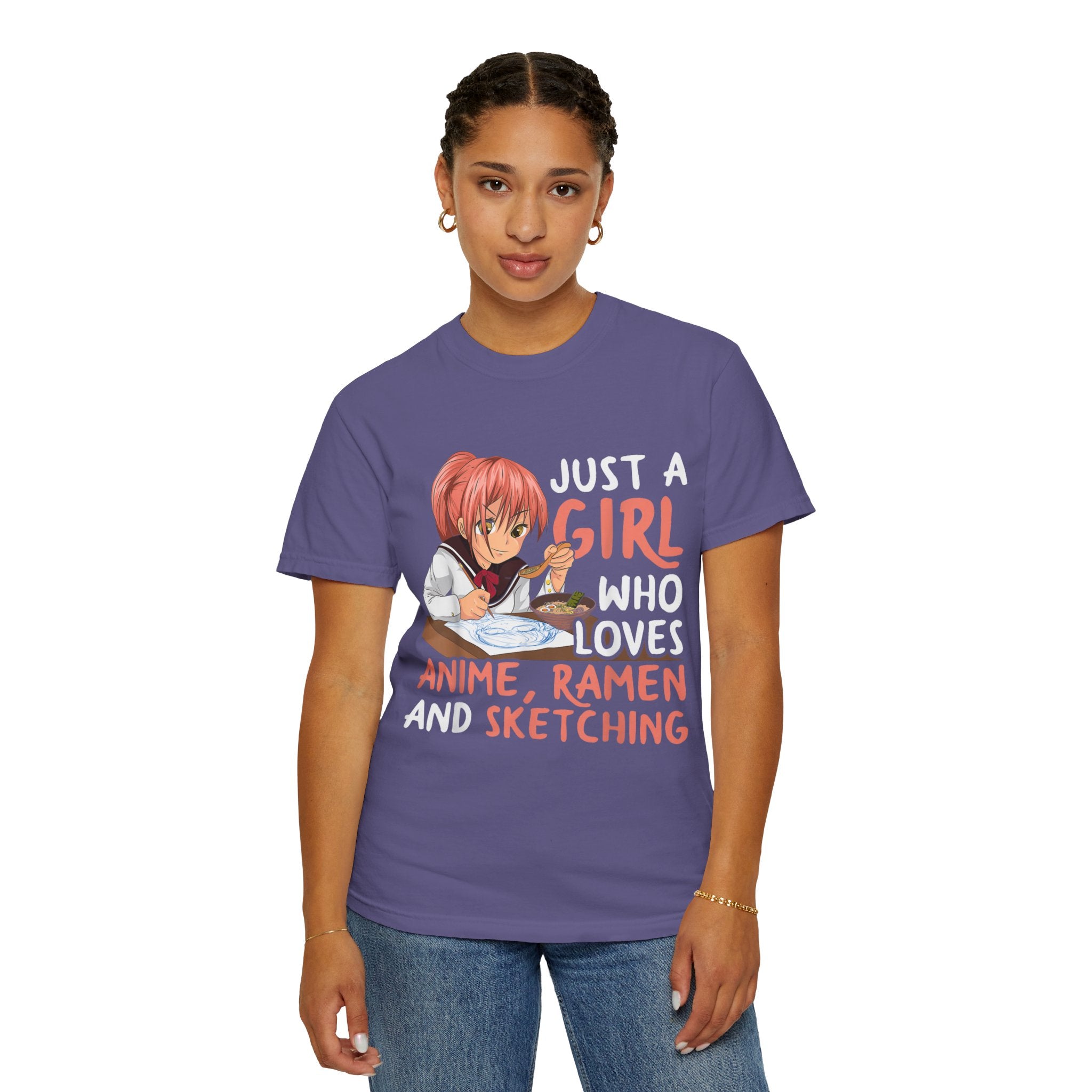 Just a Girl Who Loves Anime, Ramen & Sketching  Anime T-shirt