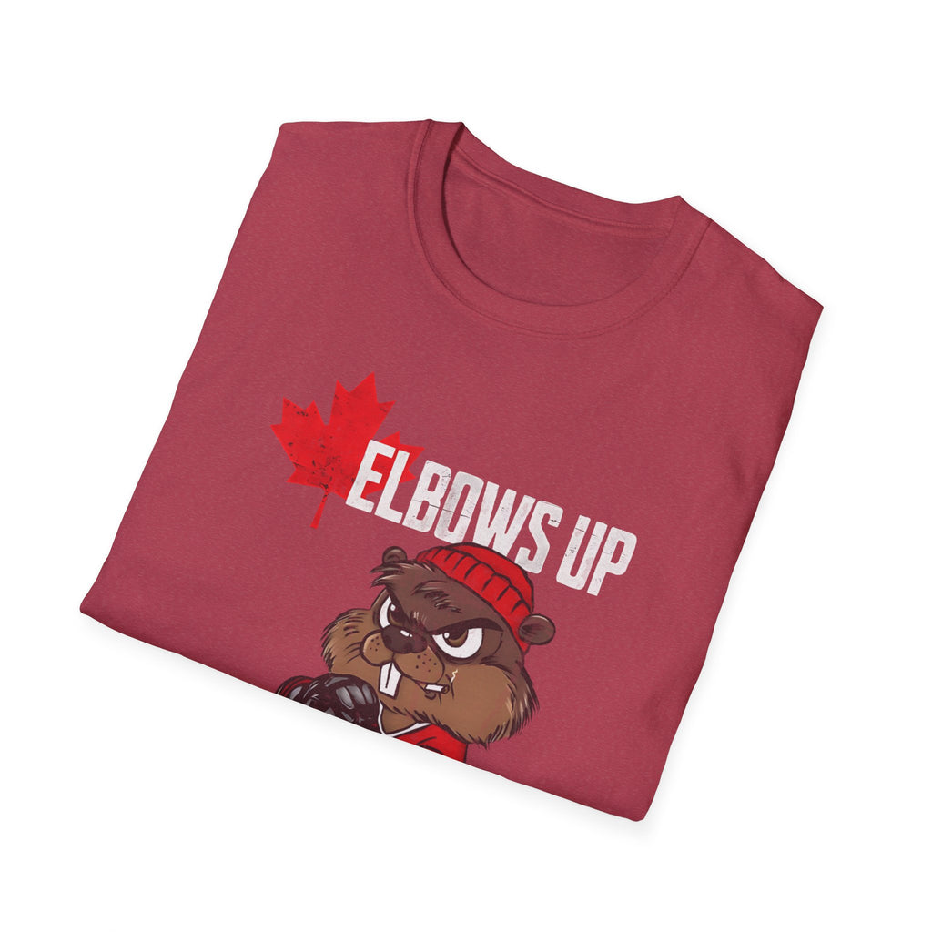 Beaver Hockey Elbows Up Canada Graphic Shirt