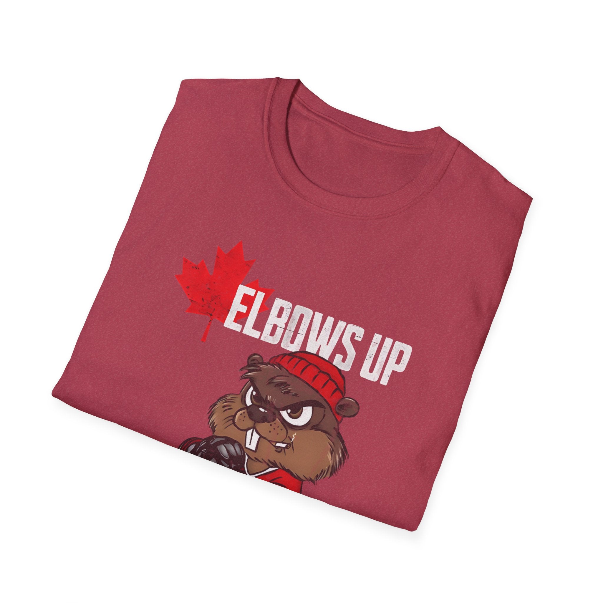 Beaver Hockey Elbows Up Canada Graphic Shirt
