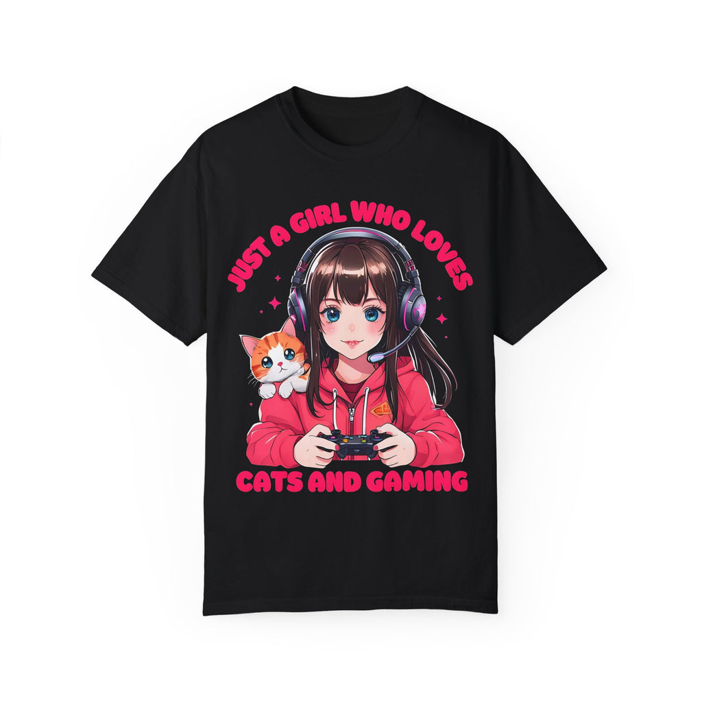 Just A Girl Who Loves Cats and Gaming T-shirt