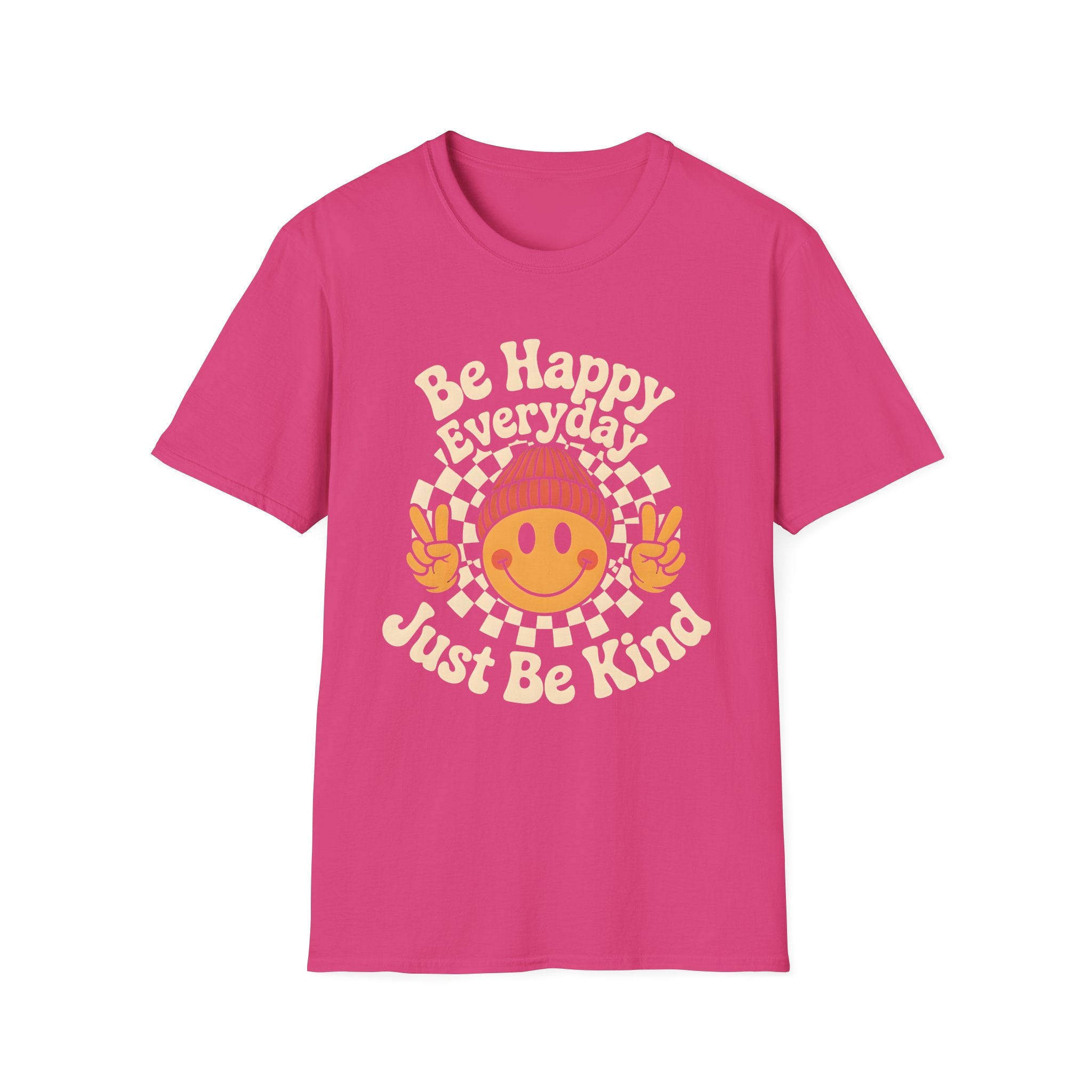 Be Happy Everyday Just Be Kind Cute Smiley Face T-Shirt