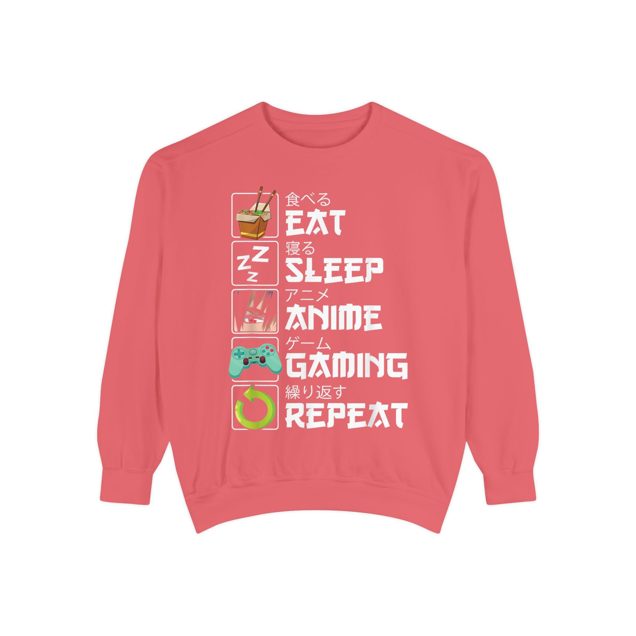 Anime Eat Sleep Anime Gaming Repeat – Funny Anime Gamer Sweatshirt