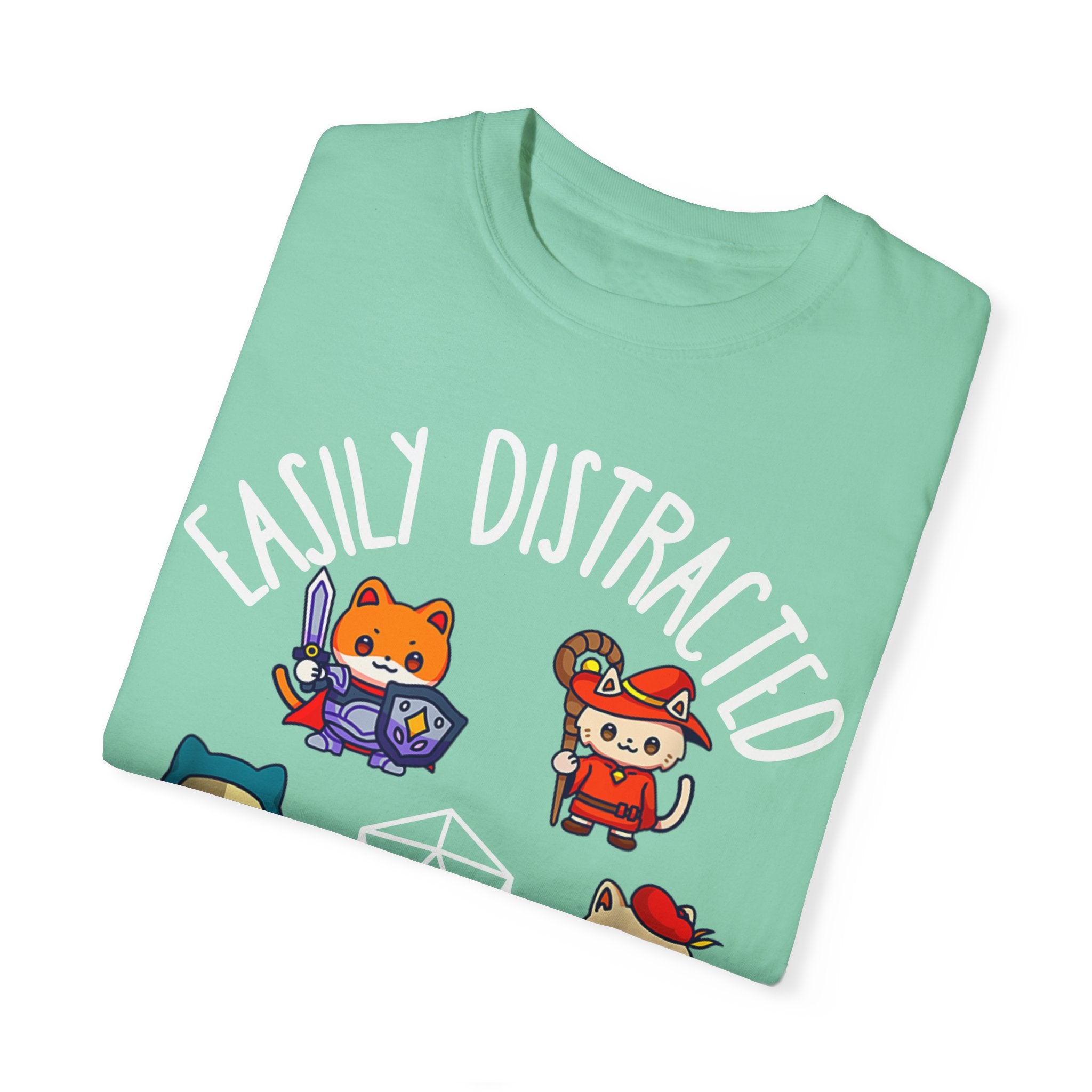 Easily Distracted by Cats and Side Quests T-shirt