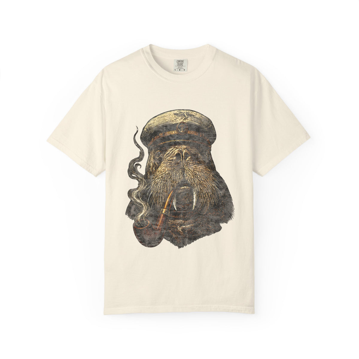 Captain Walrus Shirt, Vintage Sailor Tee, Retro Nautical Boat Captain, Smoking Pipe Animal Boat Shirt, Sea Captain Gift Comfort Colors® Tee