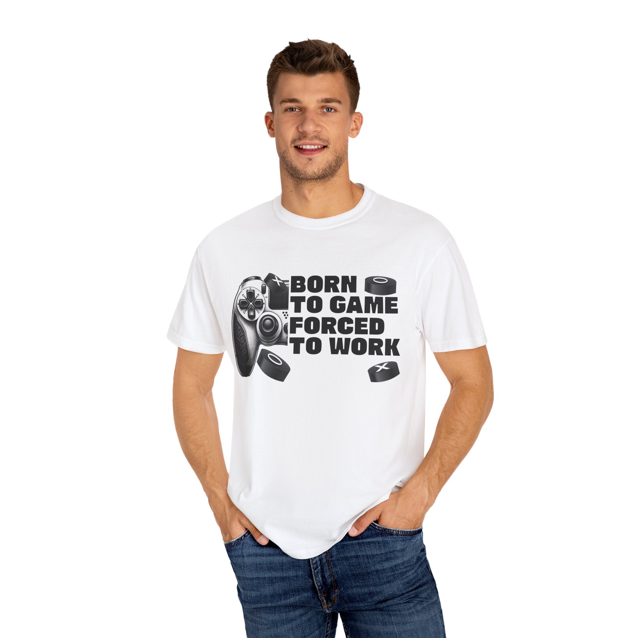 Born To Game, Forced To Work Funny Gamer T-Shirt