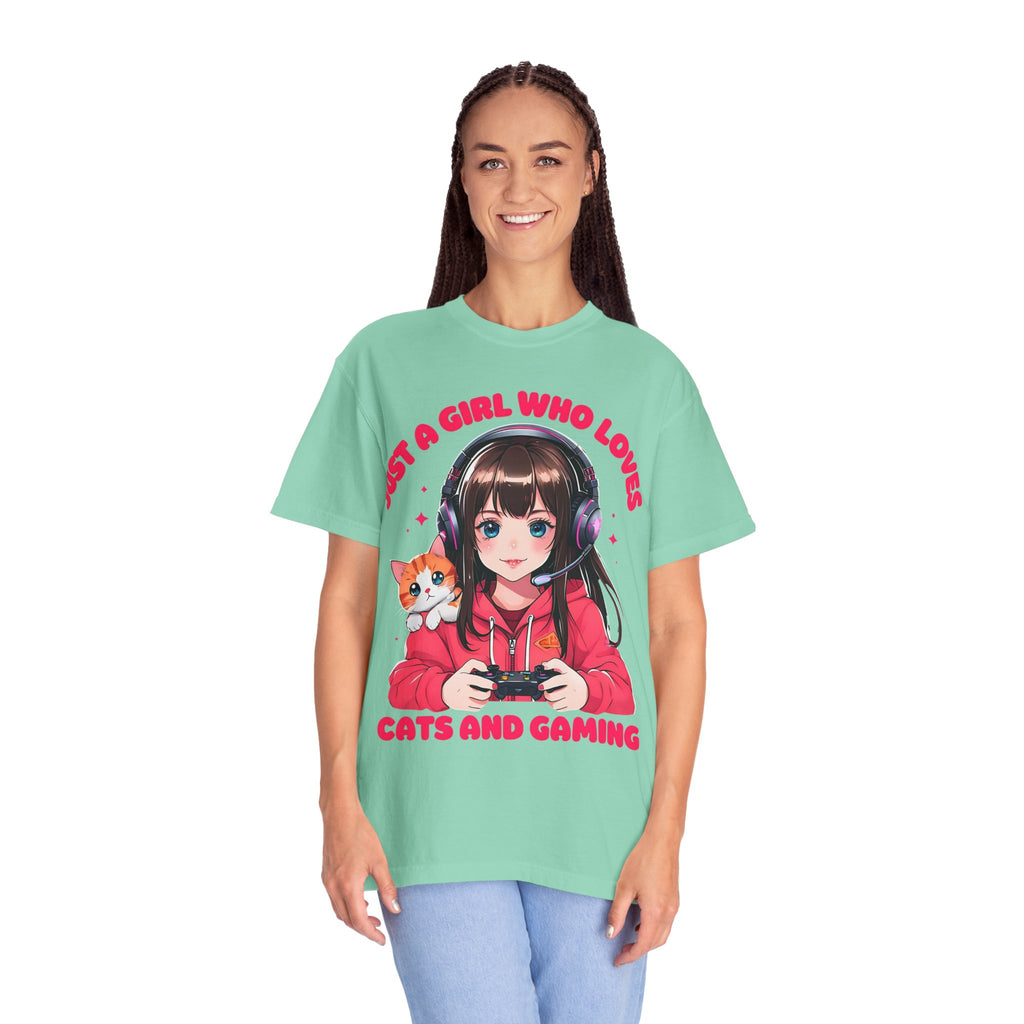 Just A Girl Who Loves Cats and Gaming T-shirt