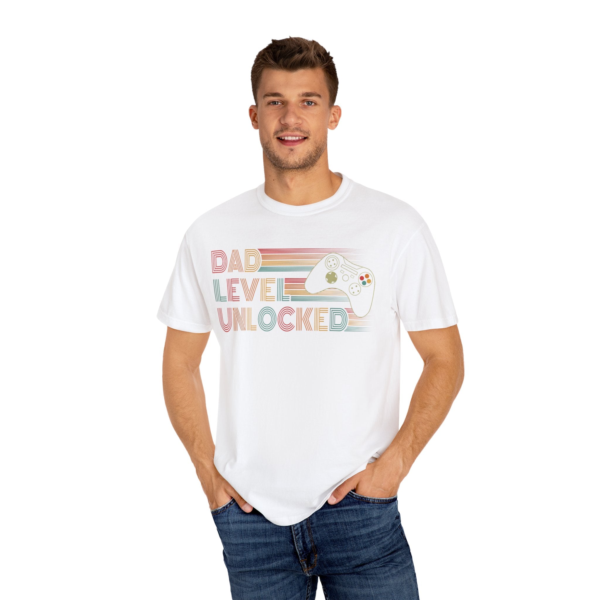 Dad Level Unlocked Retro Gaming Dad T-shirt