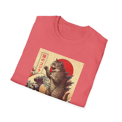 Japan Wave Landscape Catzilla Kaiju T-Shirt