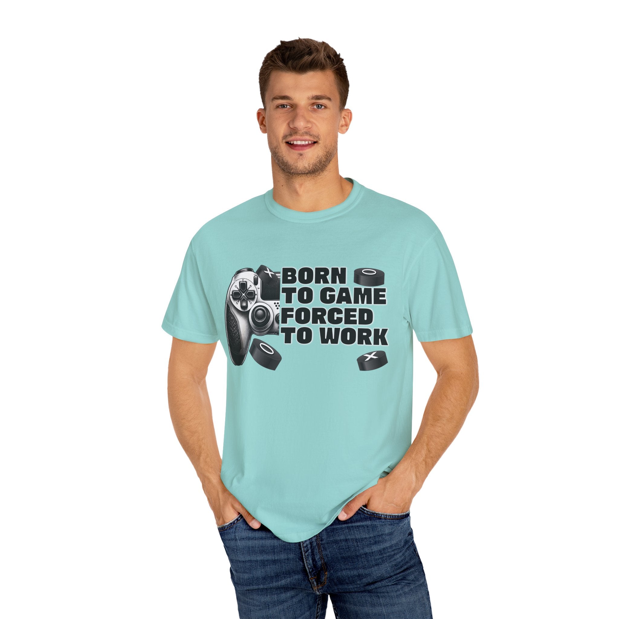Born To Game, Forced To Work Funny Gamer T-Shirt