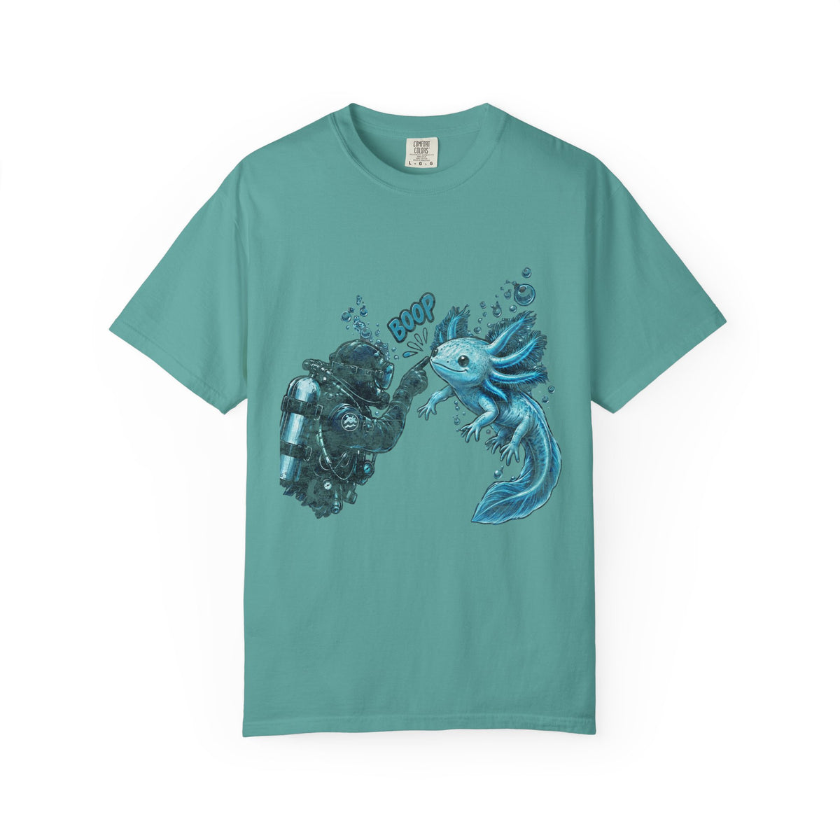 Axolotl Scuba Diving Shirt, Cute Amphibian Tee, Ocean Diver Gift, Scuba Diving Apparel, Water Animal Top | Comfort Colors® T-Shirt