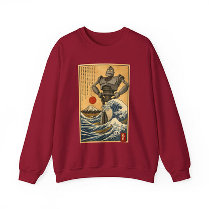 Mecha Shadows Over Fuji Retro Anime Sweatshirt