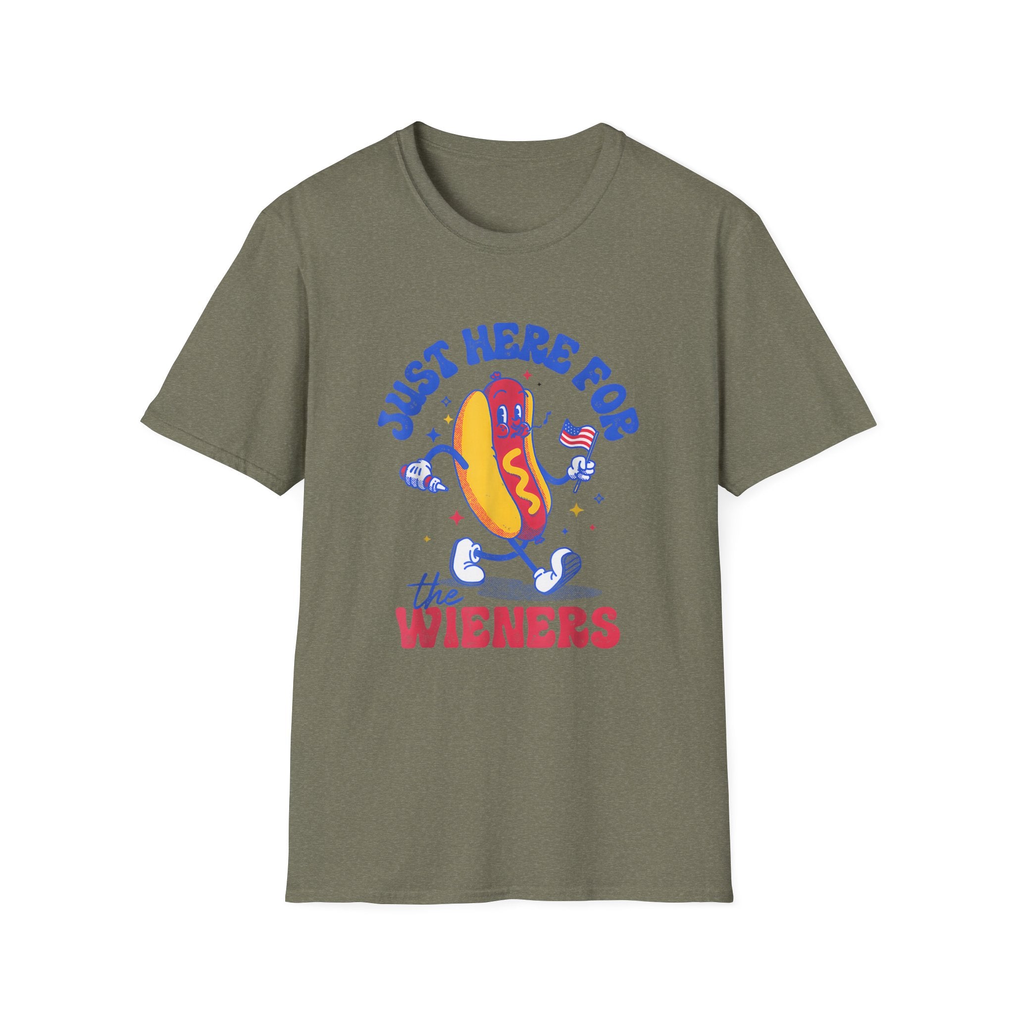 Hotdog 4th of July Just Here for the Weiners T-Shirt