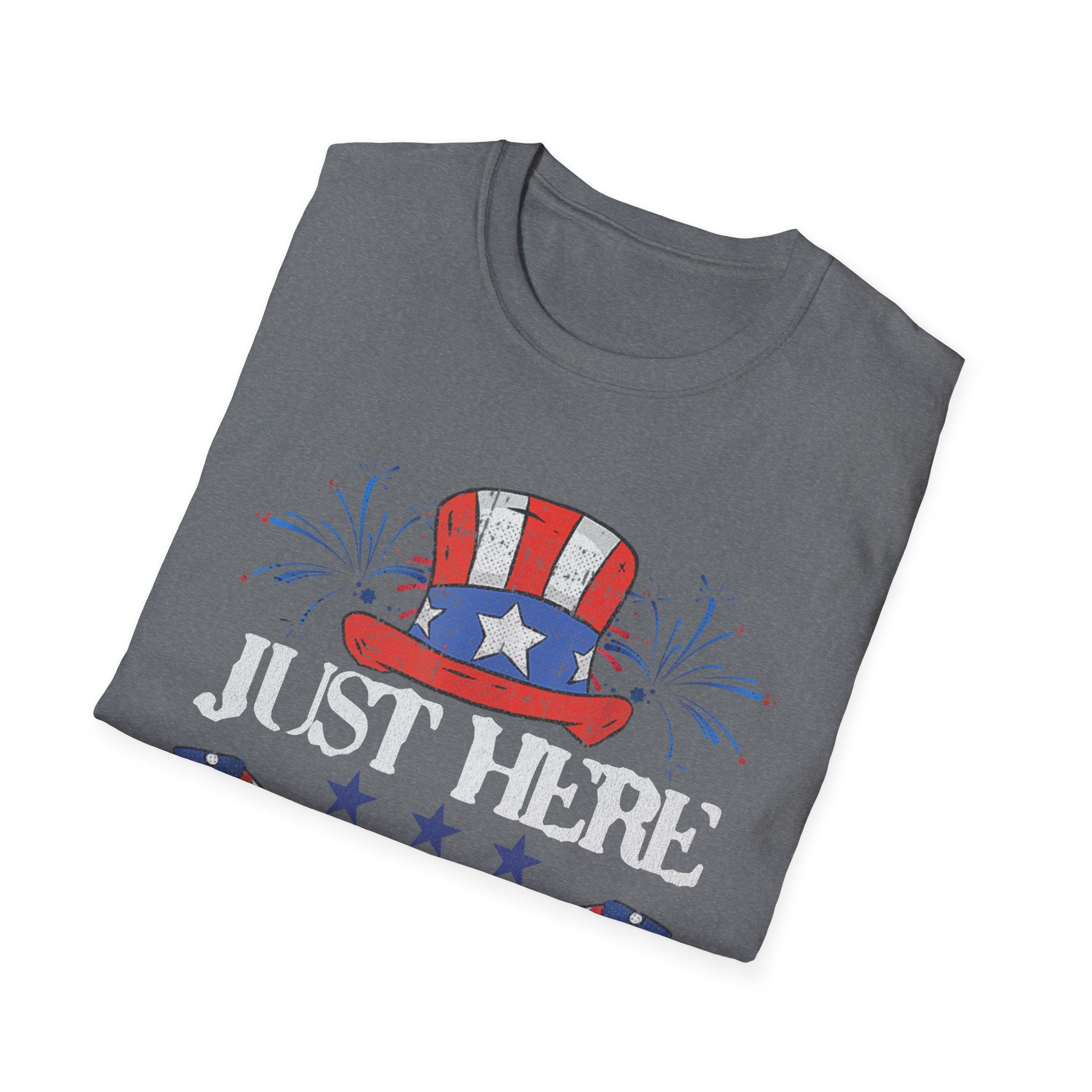 Just Here to Bang 4th of July Adult T-Shirt