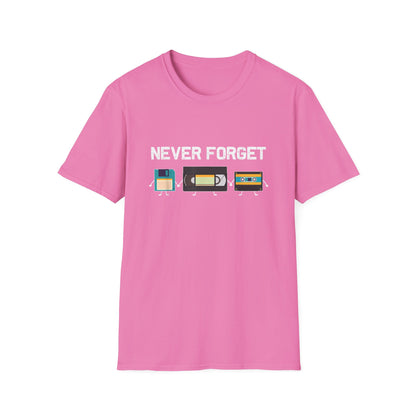VHS Tape Cassette Floppy Disk – Never Forget Retro T-Shirt