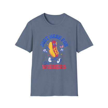 Hotdog 4th of July Just Here for the Weiners T-Shirt