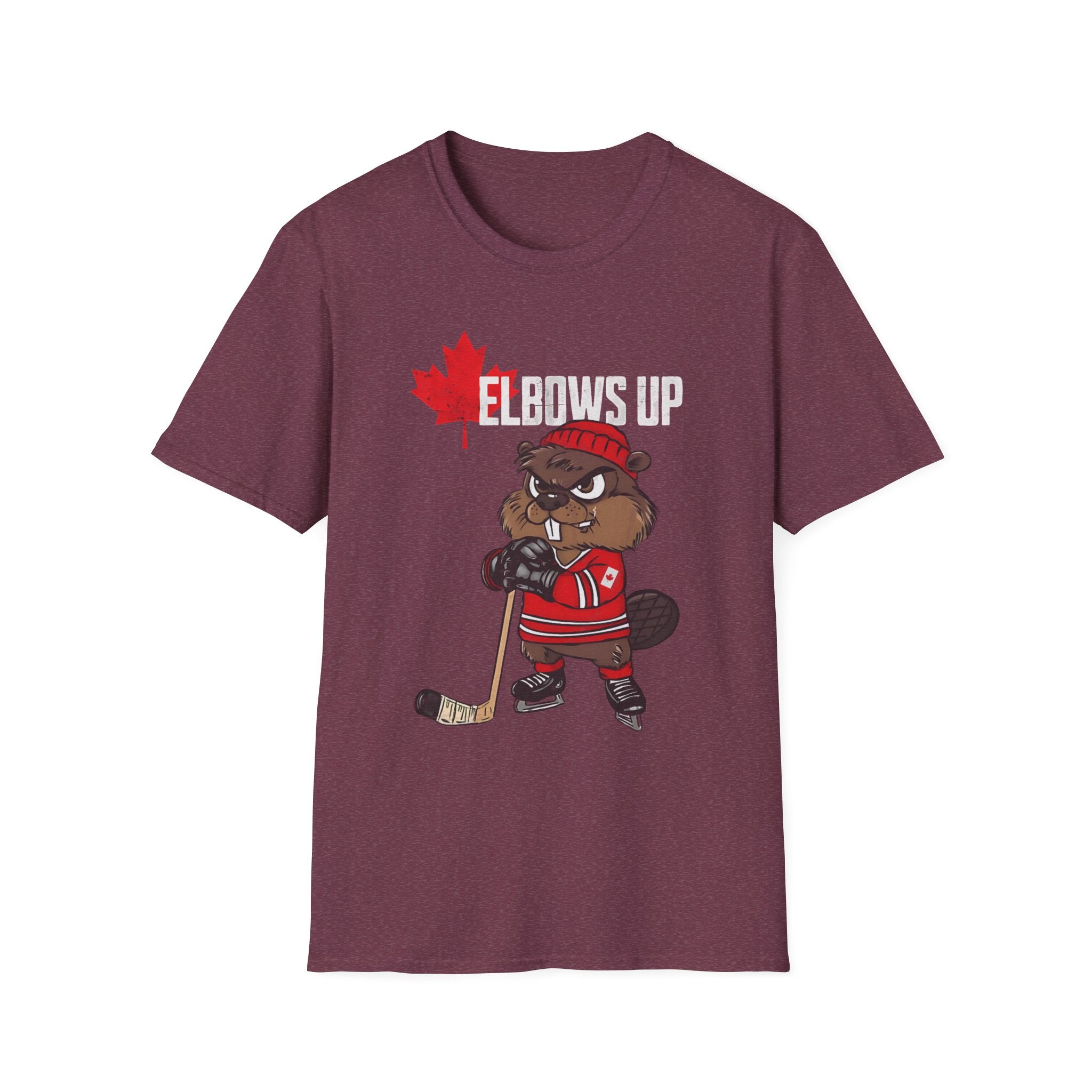 Beaver Hockey Elbows Up Canada Graphic Shirt