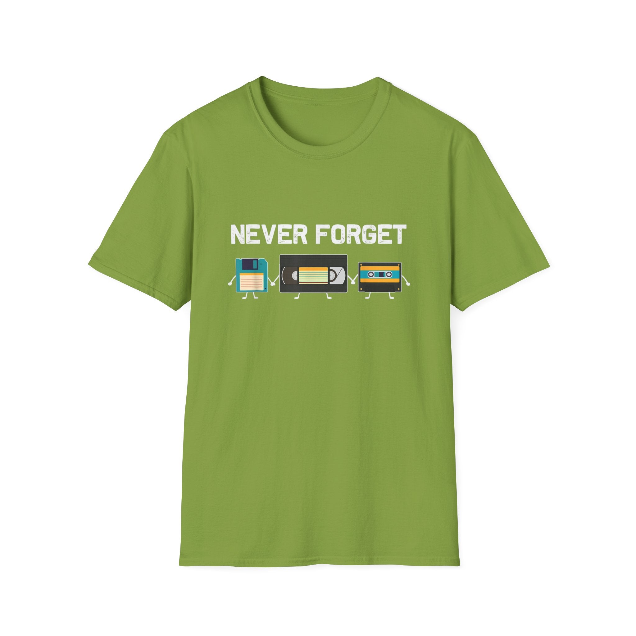 VHS Tape Cassette Floppy Disk – Never Forget Retro T-Shirt