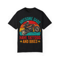 Awesome Dads Have Tattoos and Bikes – Father’s Day Biker T-shirt