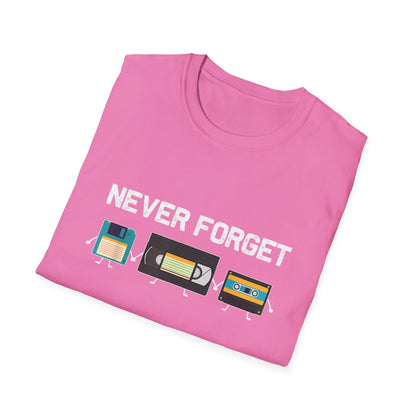 VHS Tape Cassette Floppy Disk – Never Forget Retro T-Shirt
