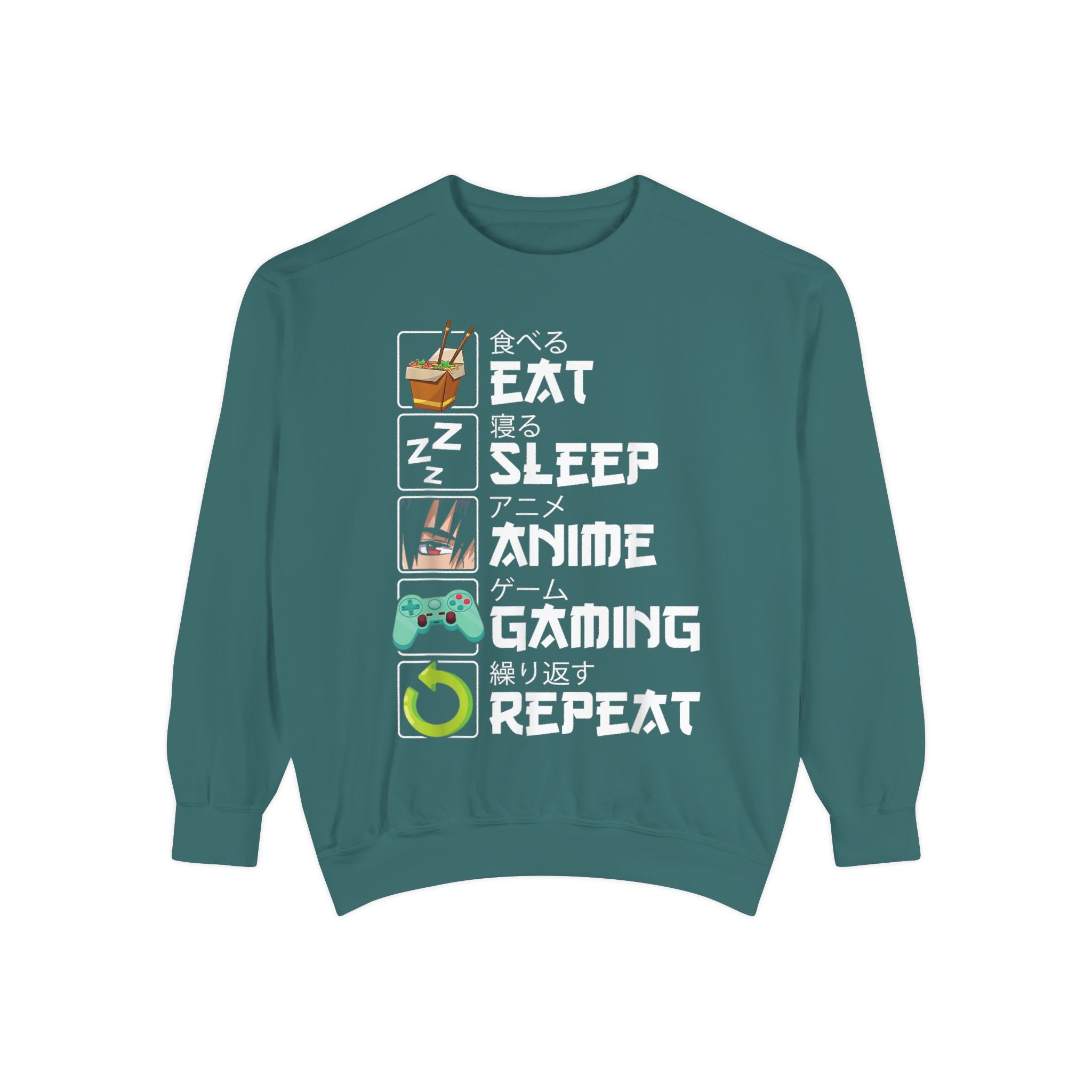 Anime Eat Sleep Anime Gaming Repeat – Funny Anime Gamer Sweatshirt