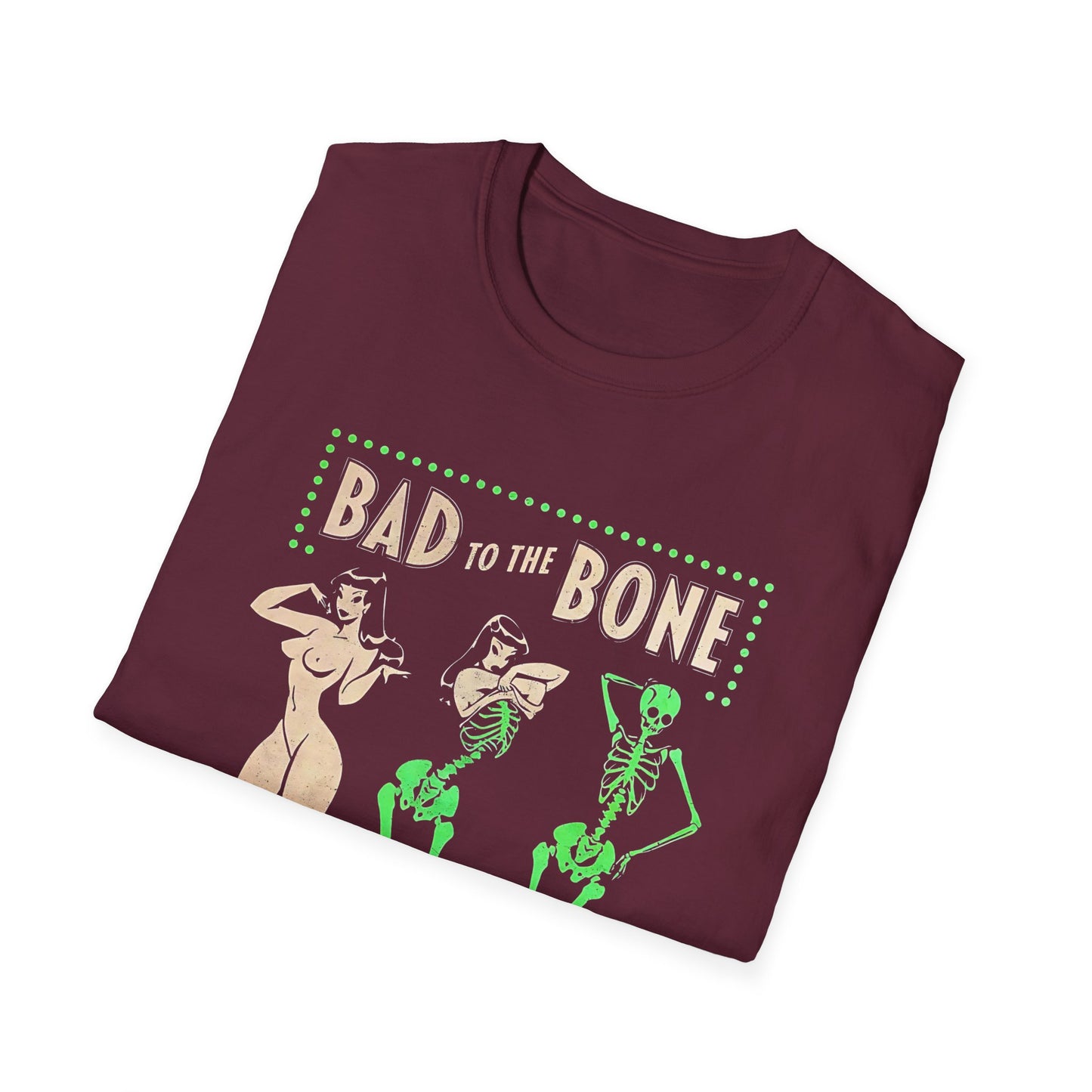 Bad to the Bone Halloween Skeleton Woman Baddie T-Shirt