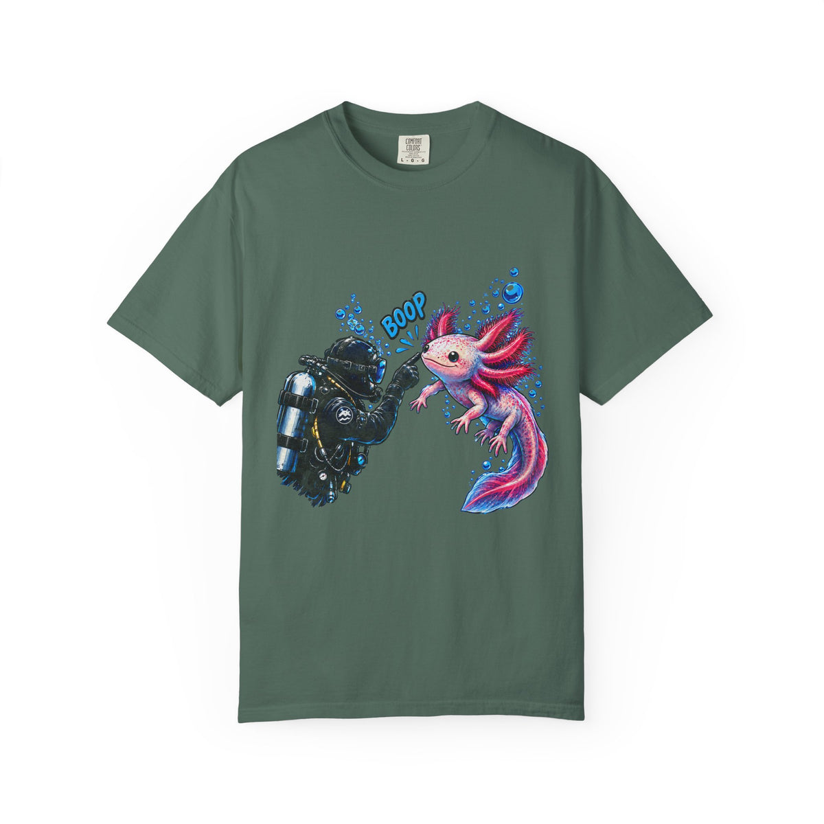 Axolotl Scuba Diver Shirt, Funny Boop The Snoot Tee, Cute Amphibian Lover Gift, Ocean Animal Apparel | Comfort Colors® T-Shirt