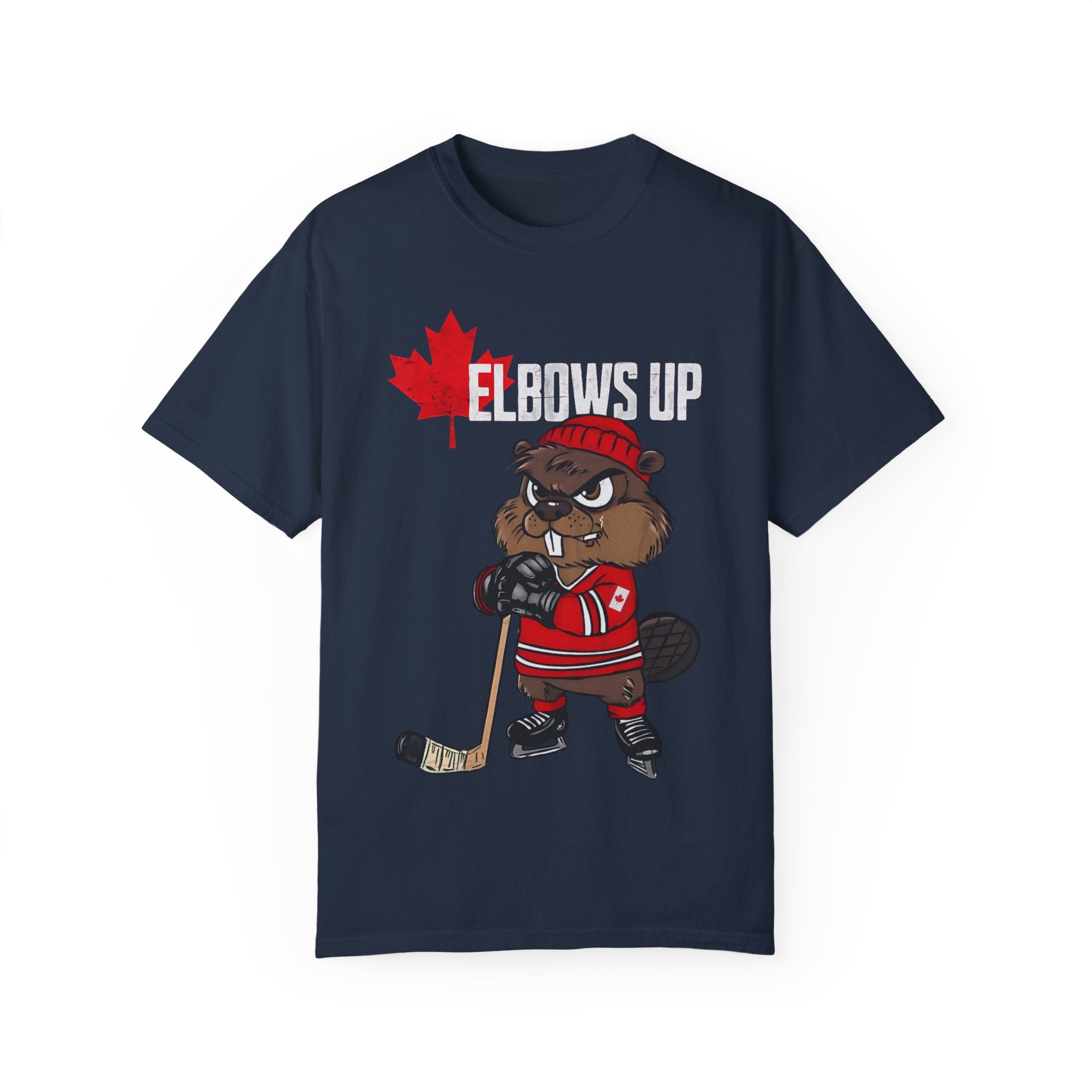 Elbows Up Canada Beaver Hockey Player T-shirt