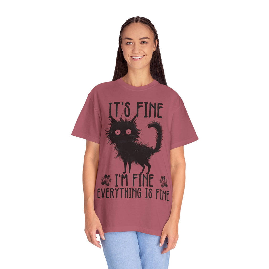 I’m Fine, It’s Fine, Everything Is Fine Funny Cat Kitten T-Shirt