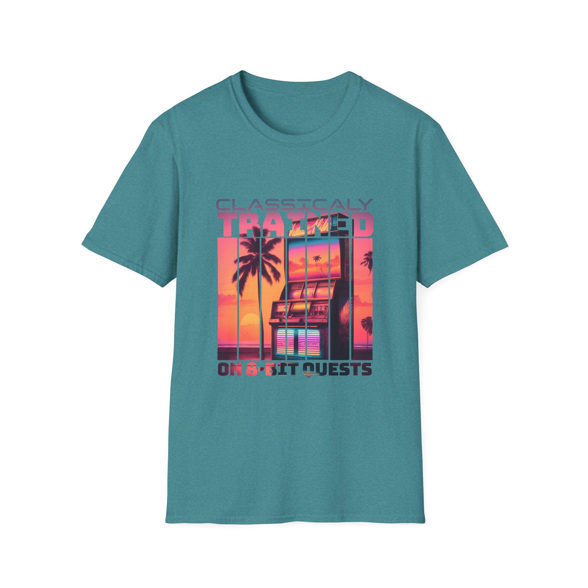 Synthwave Retro Classically Trained on 8-Bit Quests Arcade T-Shirt