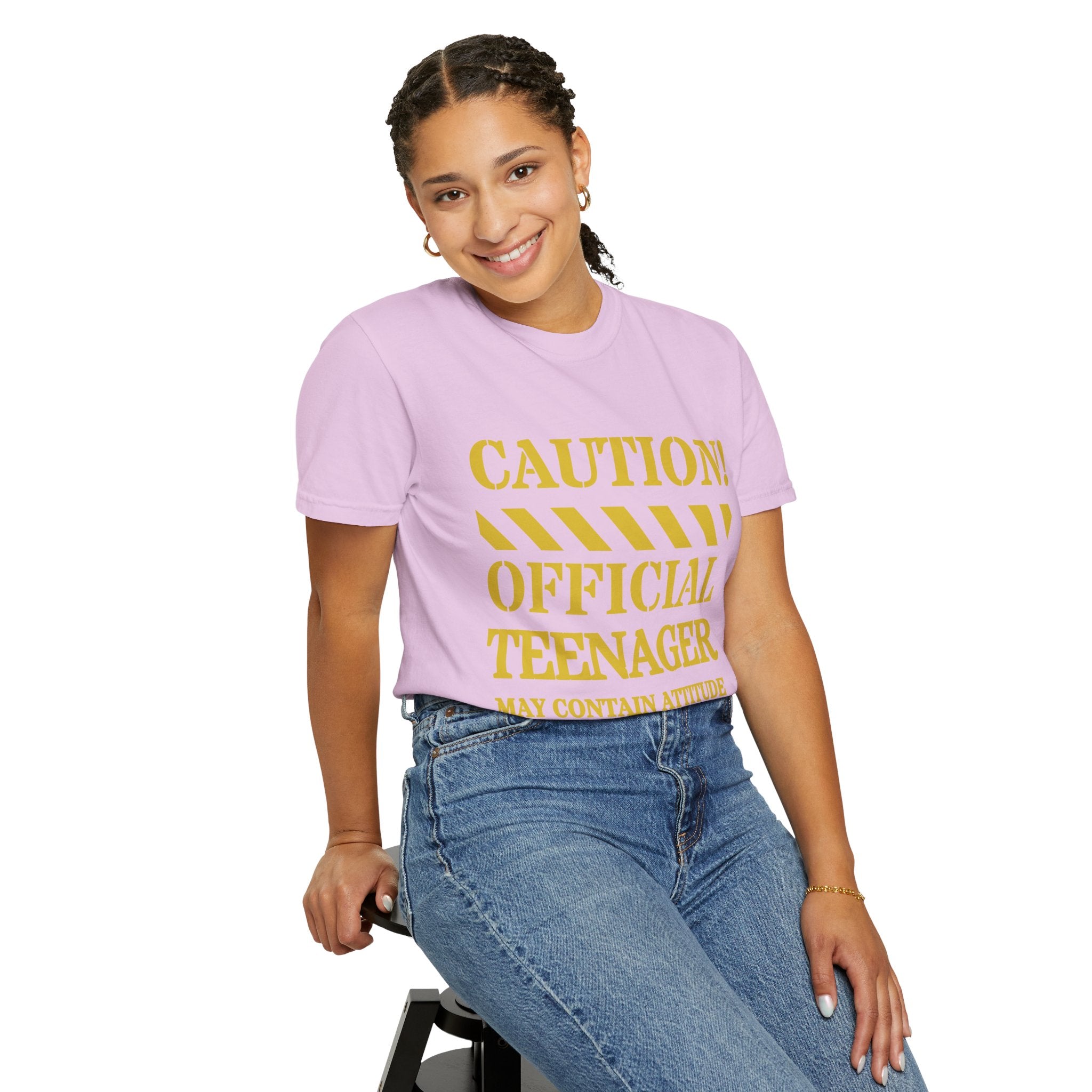 Caution! Official Teenager T-Shirt — 'May Contain Attitude' Youth Graphic Tee