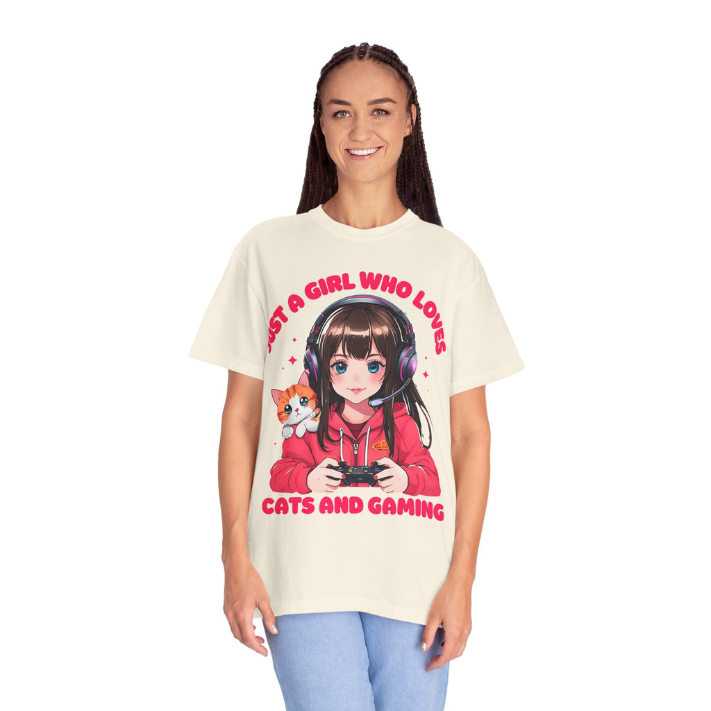 Just A Girl Who Loves Cats and Gaming T-shirt