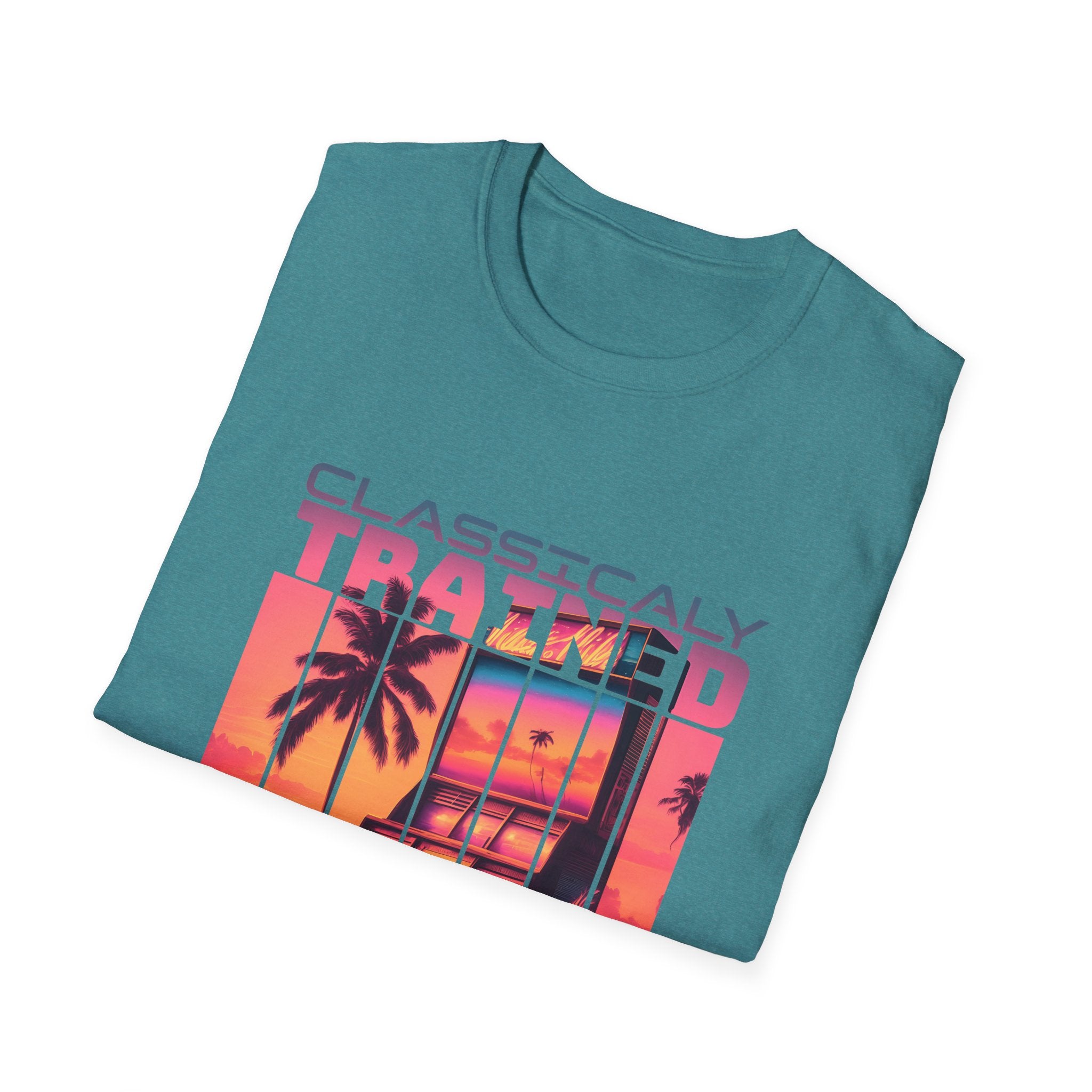 Synthwave Retro Classically Trained on 8-Bit Quests Arcade T-Shirt