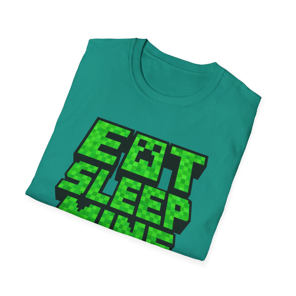 Funny Miner Gamer Eat Sleep Mine Repeat T-shirt