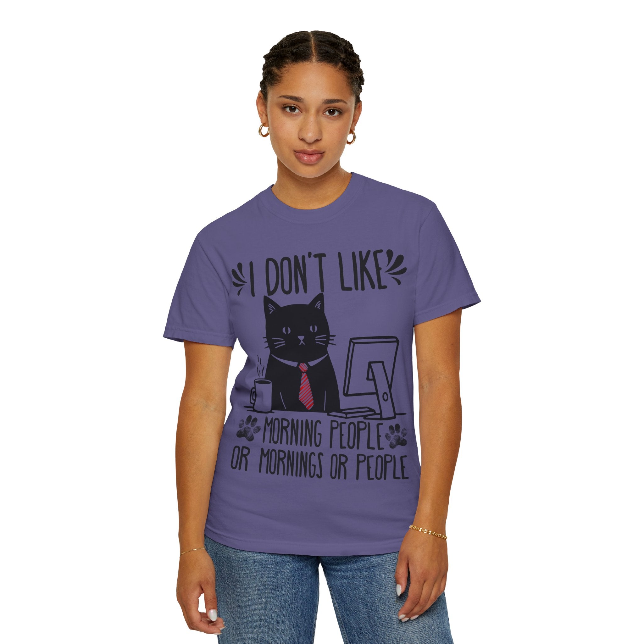 I Don’t Like Morning People... Or Mornings... Or People Funny Cat T-shirt