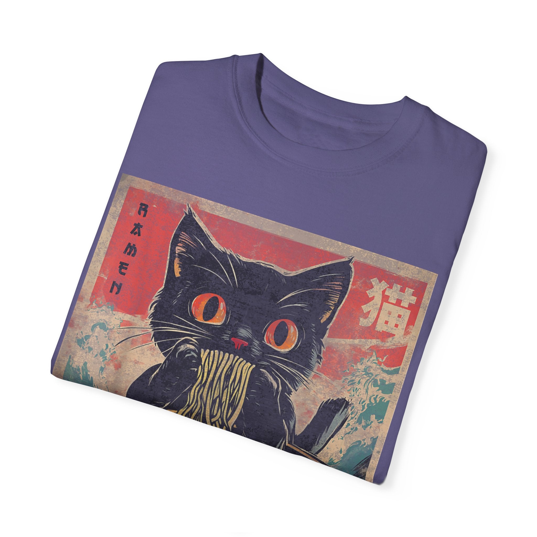 Anime Cat Eating Ramen – Japanese Kawaii Neko Food  T-shirt