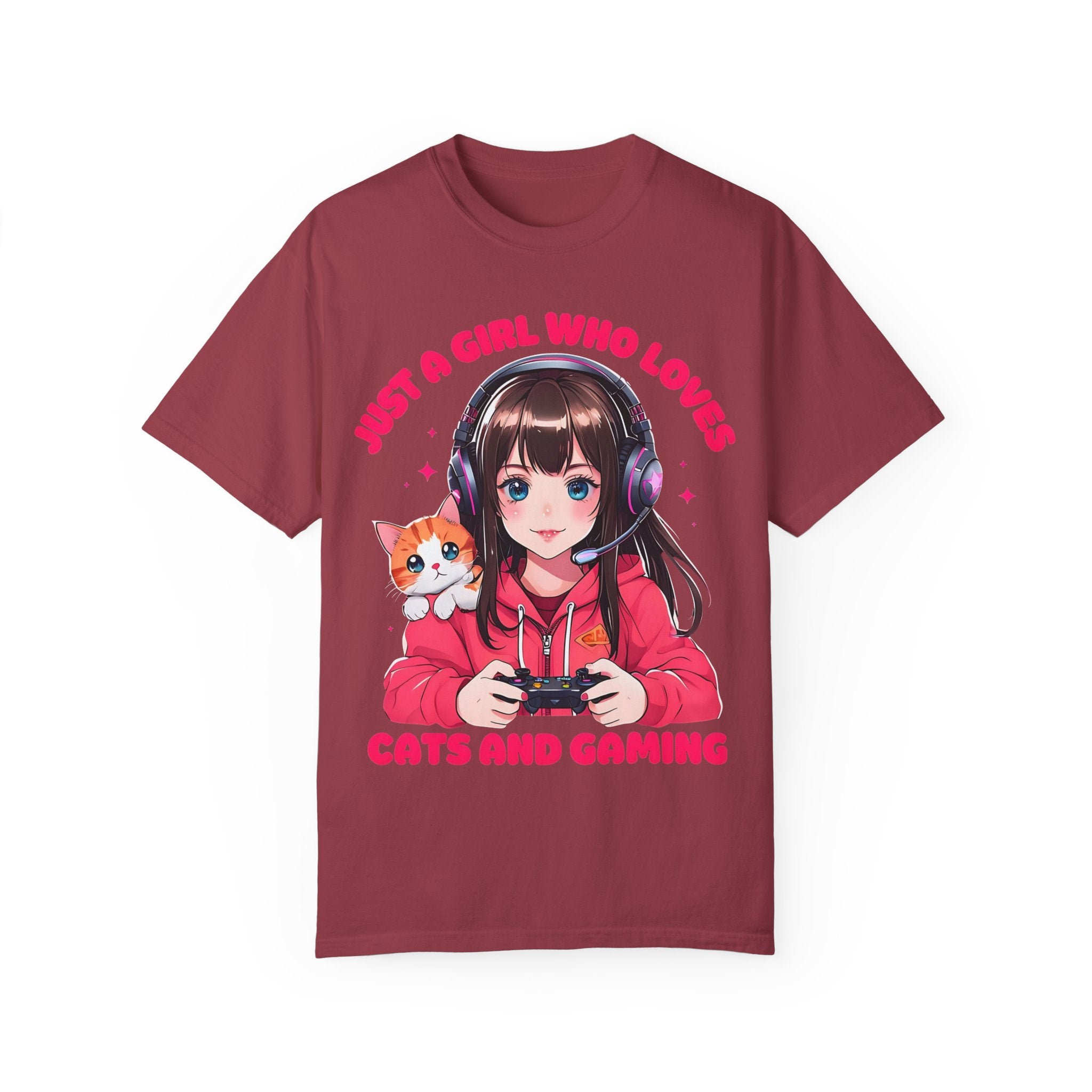 Just A Girl Who Loves Cats and Gaming T-shirt