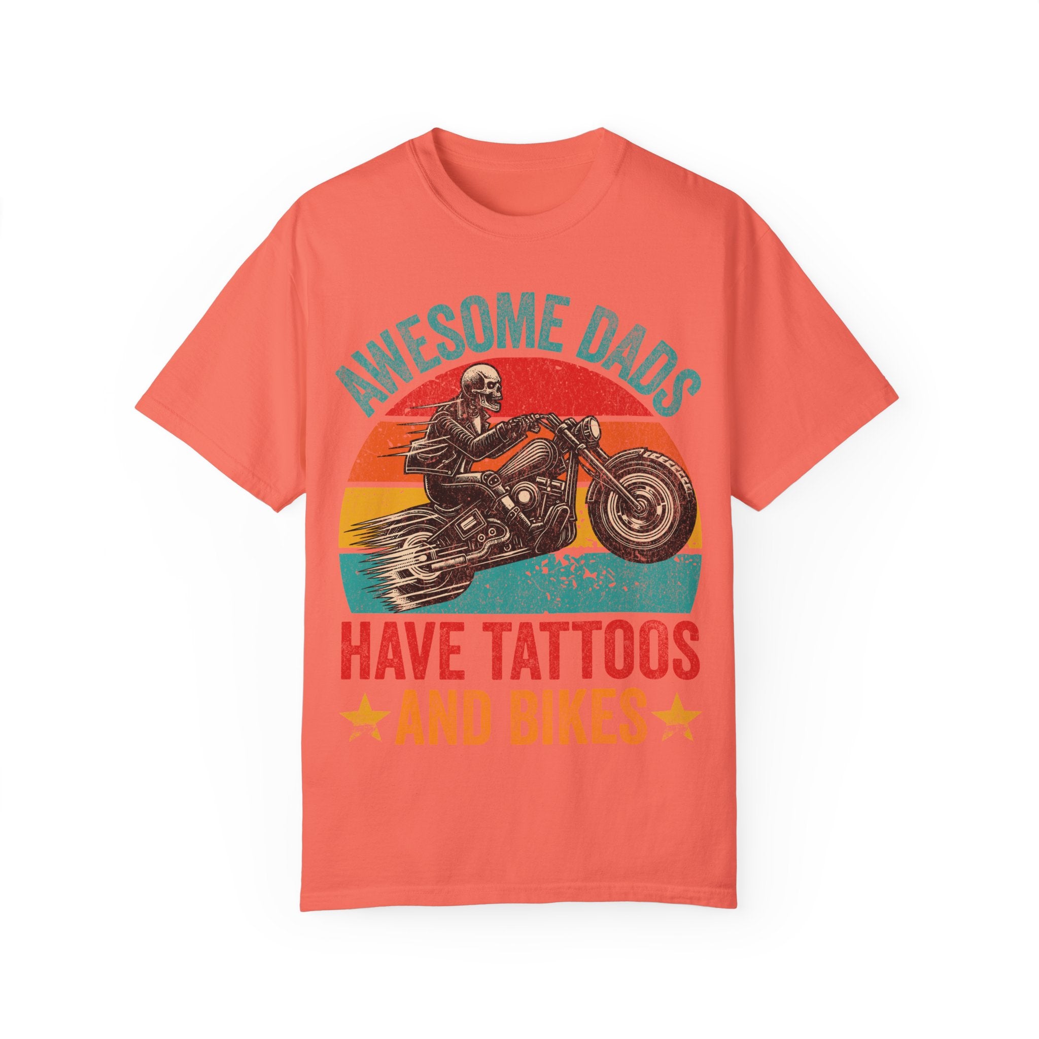 Awesome Dads Have Tattoos and Bikes – Father’s Day Biker T-shirt