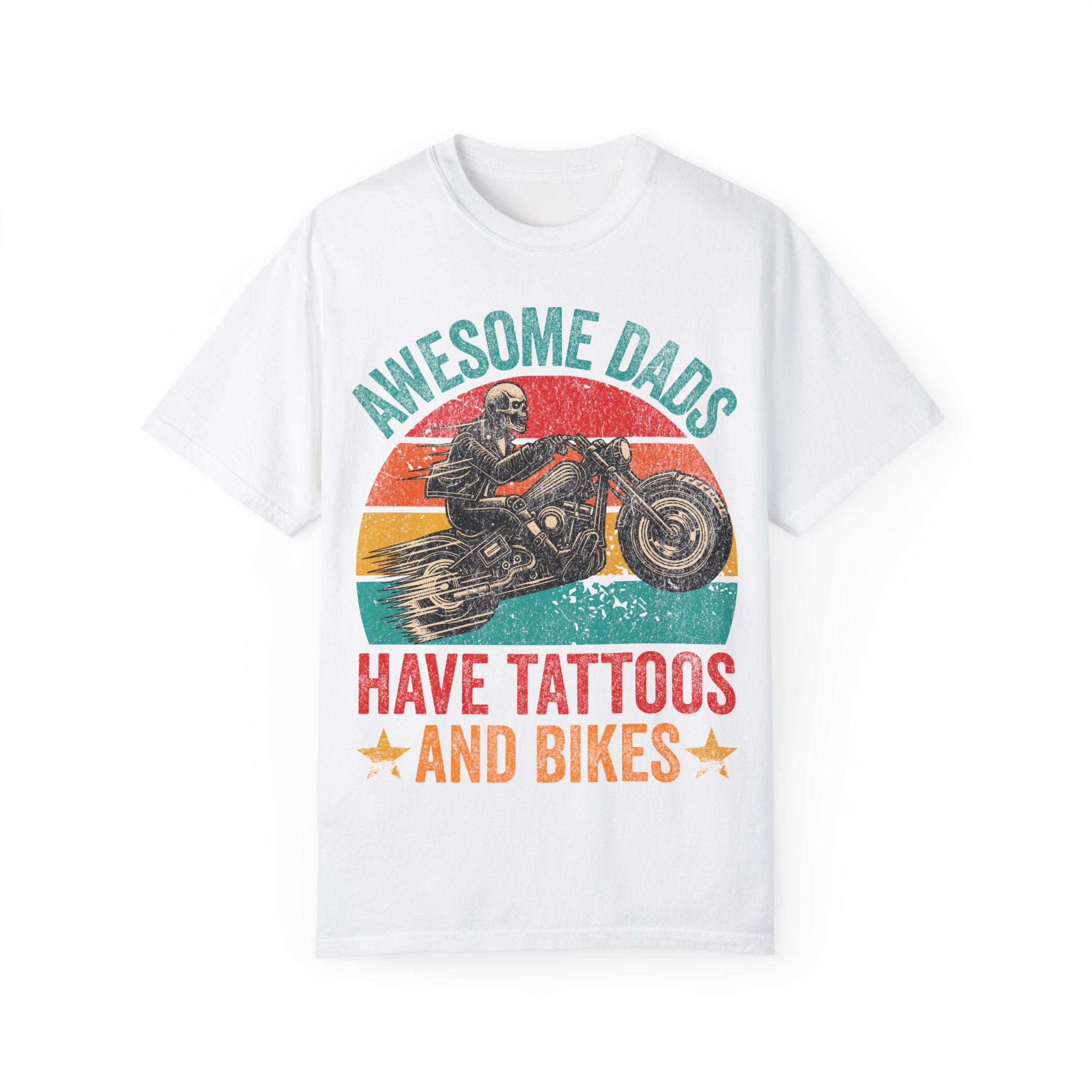 Awesome Dads Have Tattoos and Bikes – Father’s Day Biker T-shirt