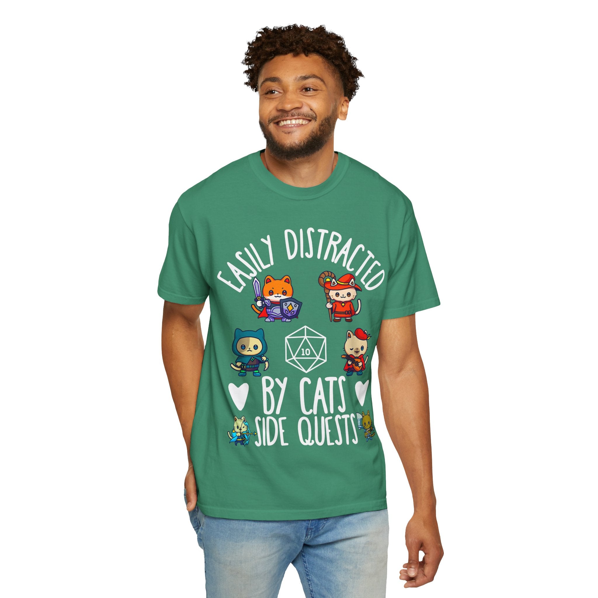 Easily Distracted by Cats and Side Quests T-shirt