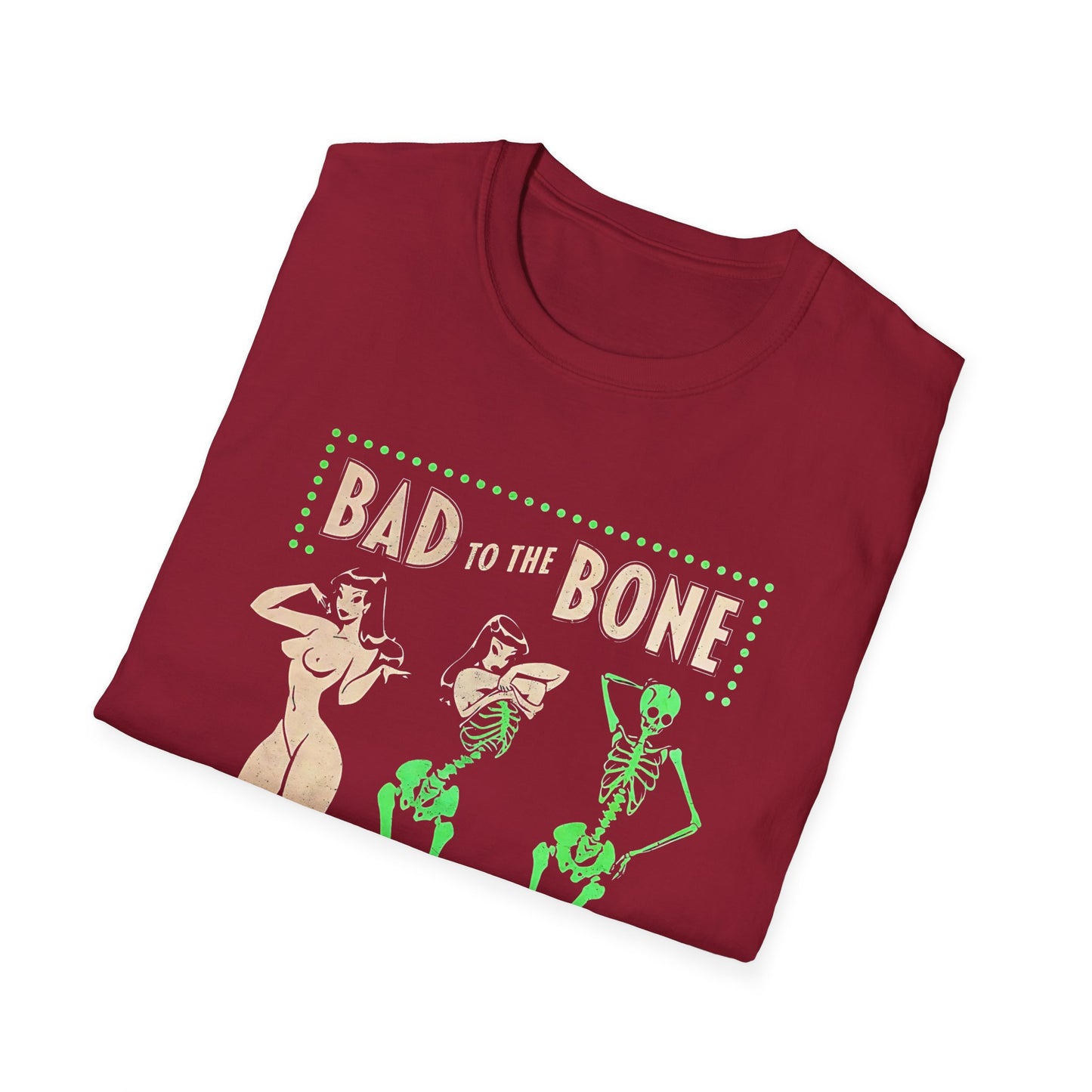 Bad to the Bone Halloween Skeleton Woman Baddie T-Shirt