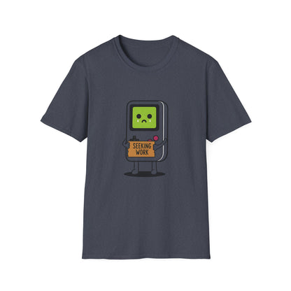 Seeking Work Funny Unemployed Retro Gamer T-Shirt